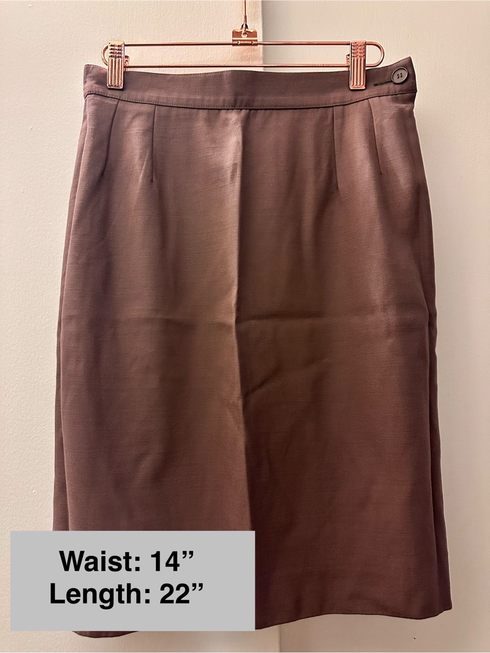 Vintage 80’s Yves Saint Laurent Brown Tailored Pencil Skirt 8